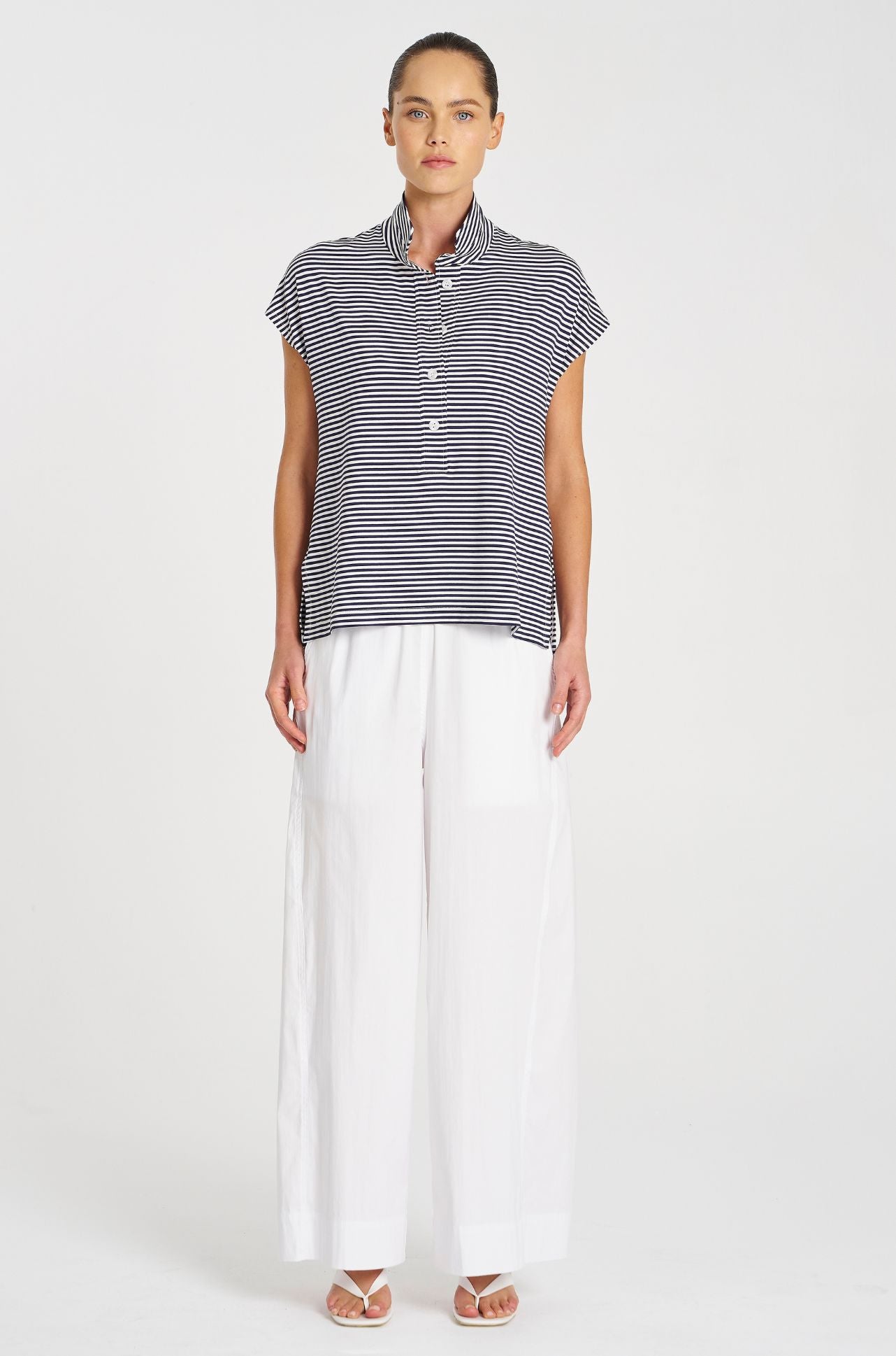 Mela Purdie - Henley Tank in Yacht Stripe Jersey