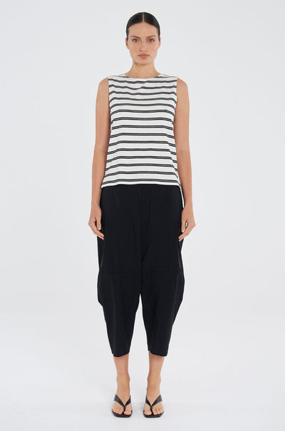 Mela Purdie - Palazzo Shell in Dual Stripe Jersey