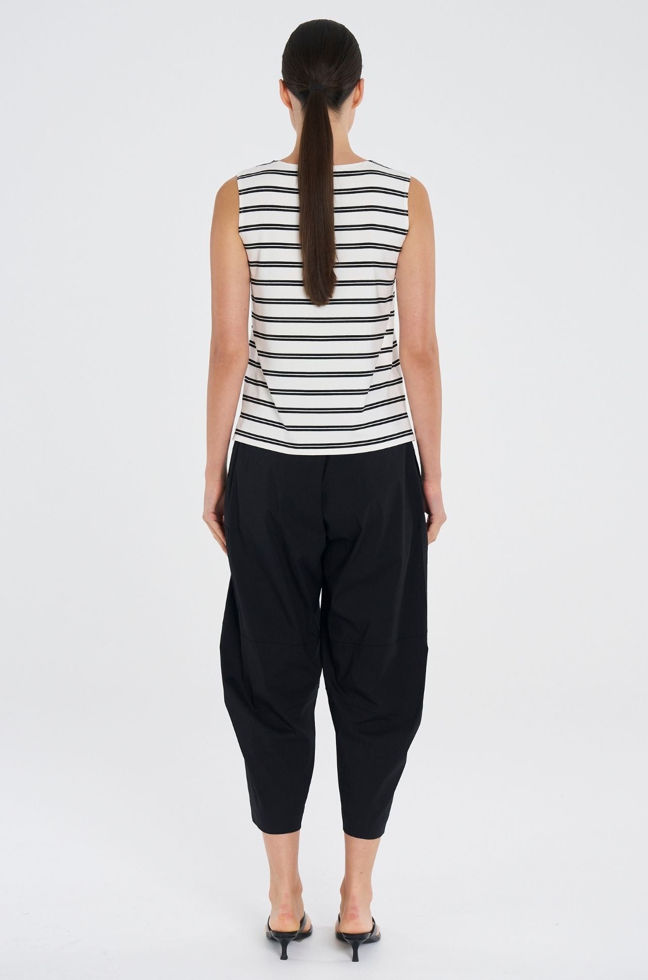 Mela Purdie - Palazzo Shell in Dual Stripe Jersey