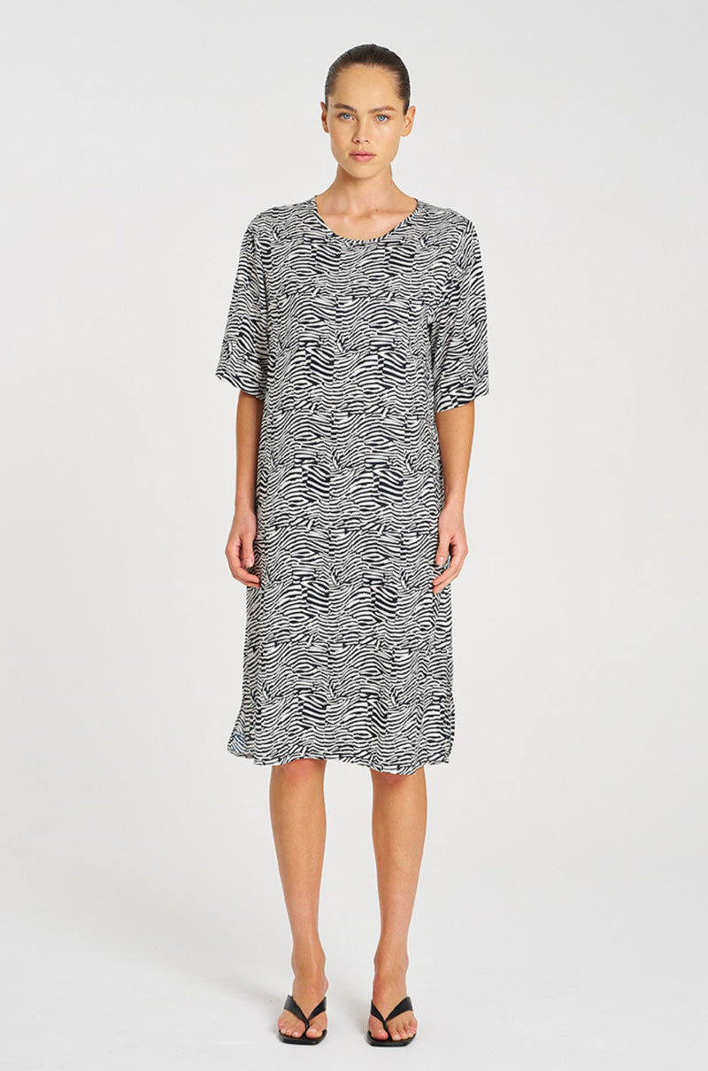 Mela Purdie - Plaza Dress in Terrain Print Charmeuse