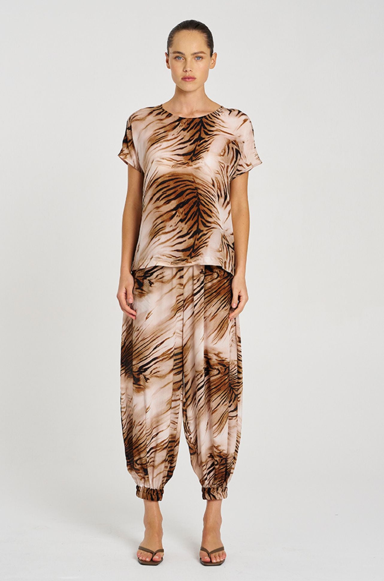 Mela Purdie - Cap Shell in Silk Tiger Print