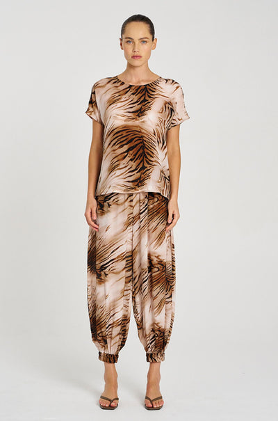 Mela Purdie - Cap Shell in Silk Tiger Print