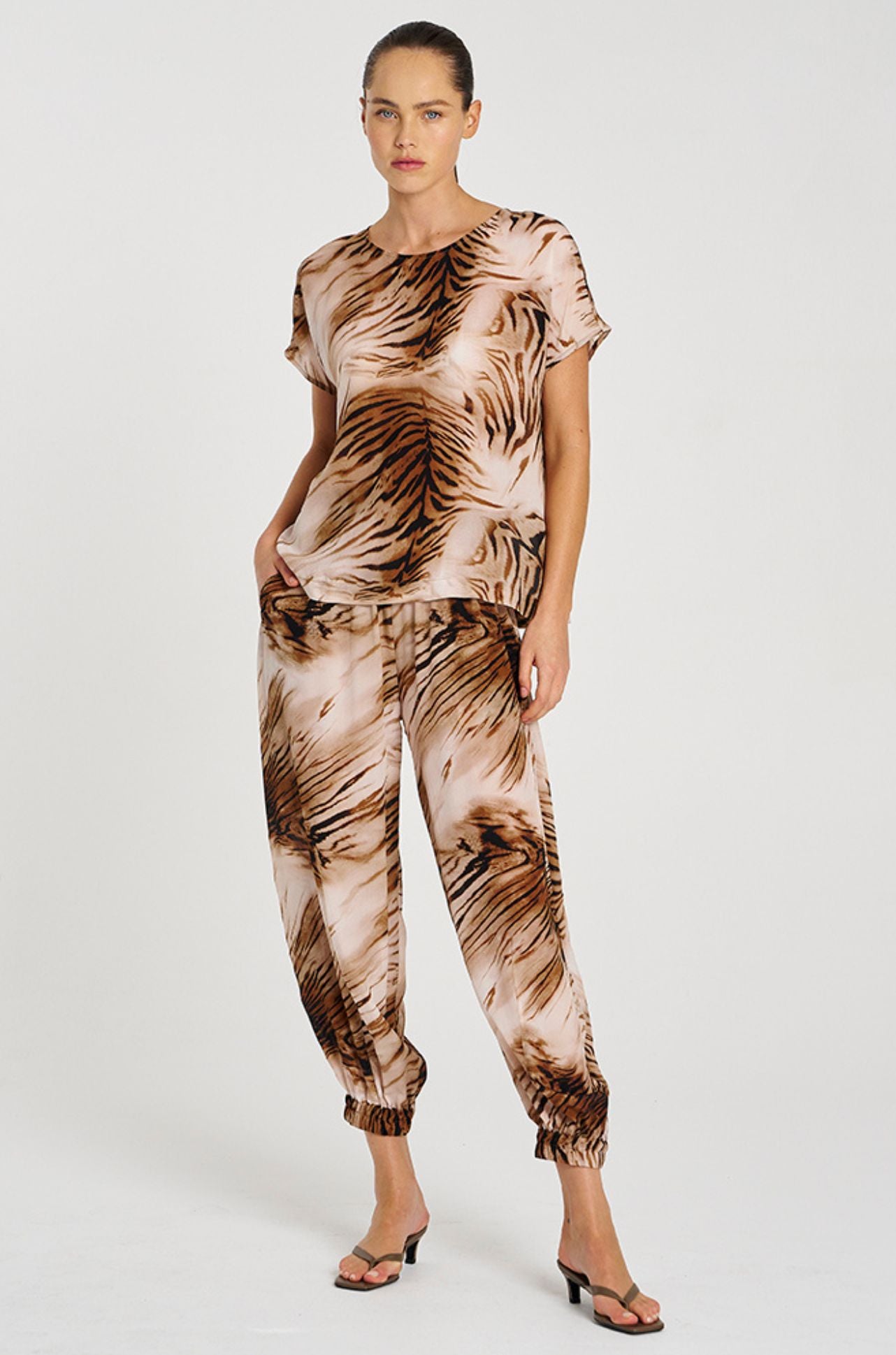 Mela Purdie - Cap Shell in Silk Tiger Print