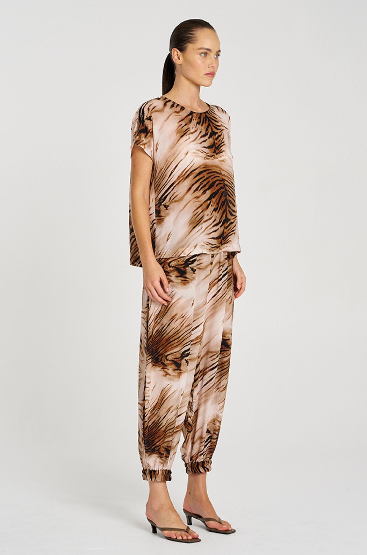 Mela Purdie - Cap Shell in Silk Tiger Print