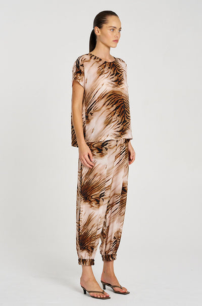 Mela Purdie - Cap Shell in Silk Tiger Print