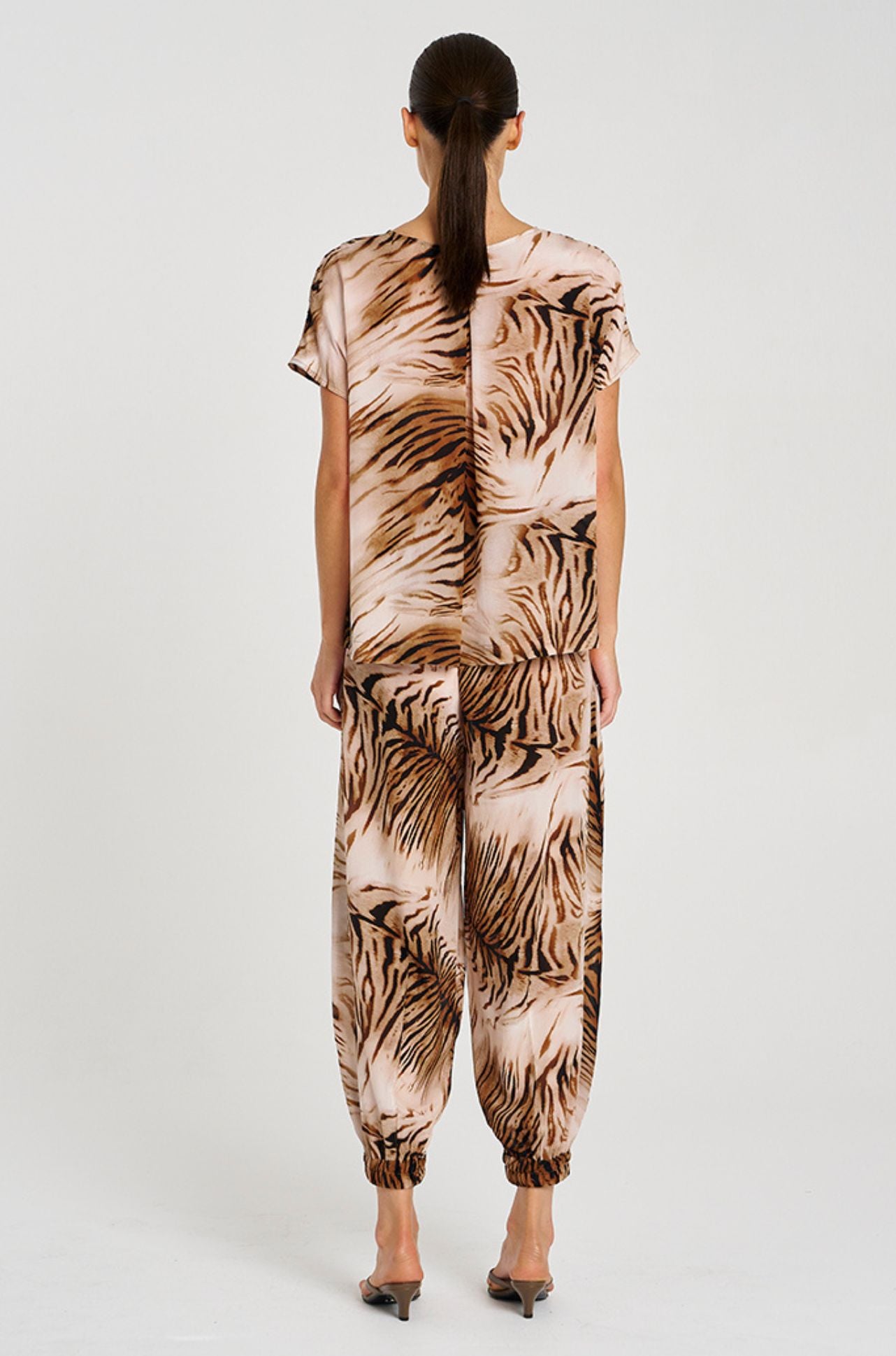 Mela Purdie - Cap Shell in Silk Tiger Print