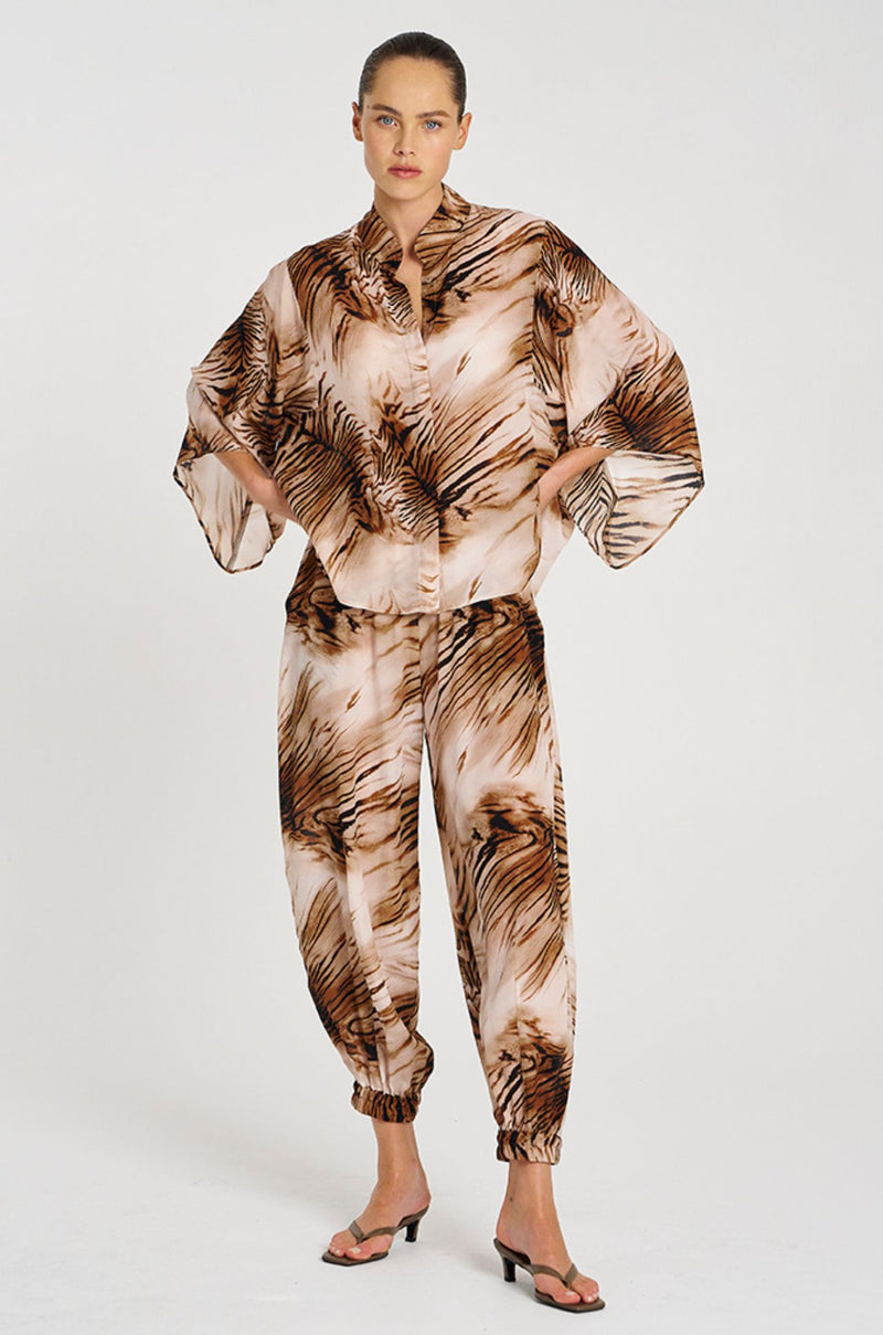 Mela Purdie - Fezz Shirt in Silk Tiger Print