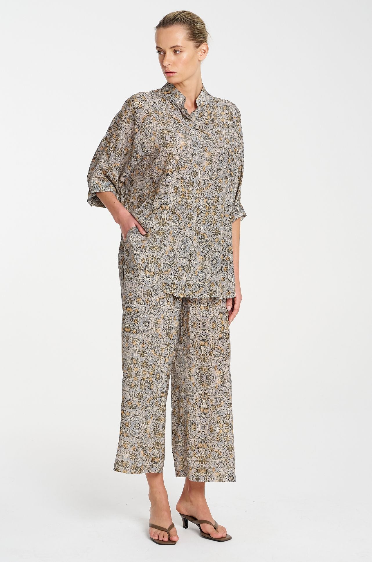Mela Purdie - Villa Overshirt in Spinifex Print Silk