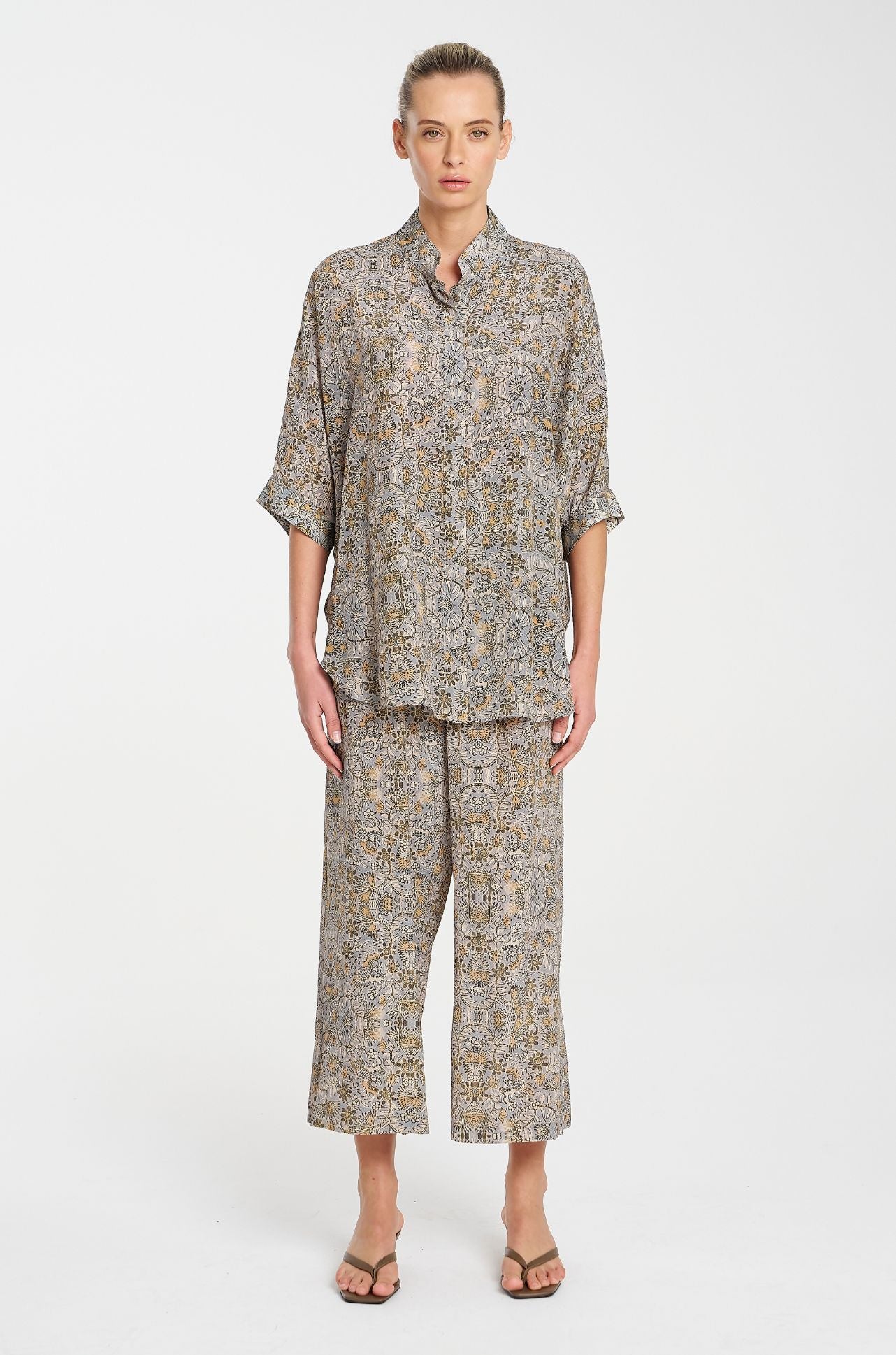 Mela Purdie - Villa Overshirt in Spinifex Print Silk