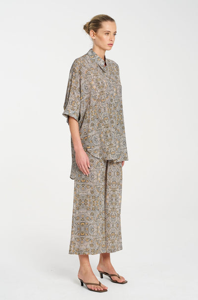 Mela Purdie - Villa Overshirt in Spinifex Print Silk