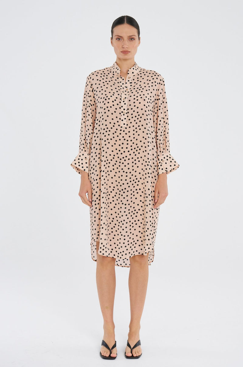 Mela Purdie - Resort Dress in Scattered Spot Silk Print