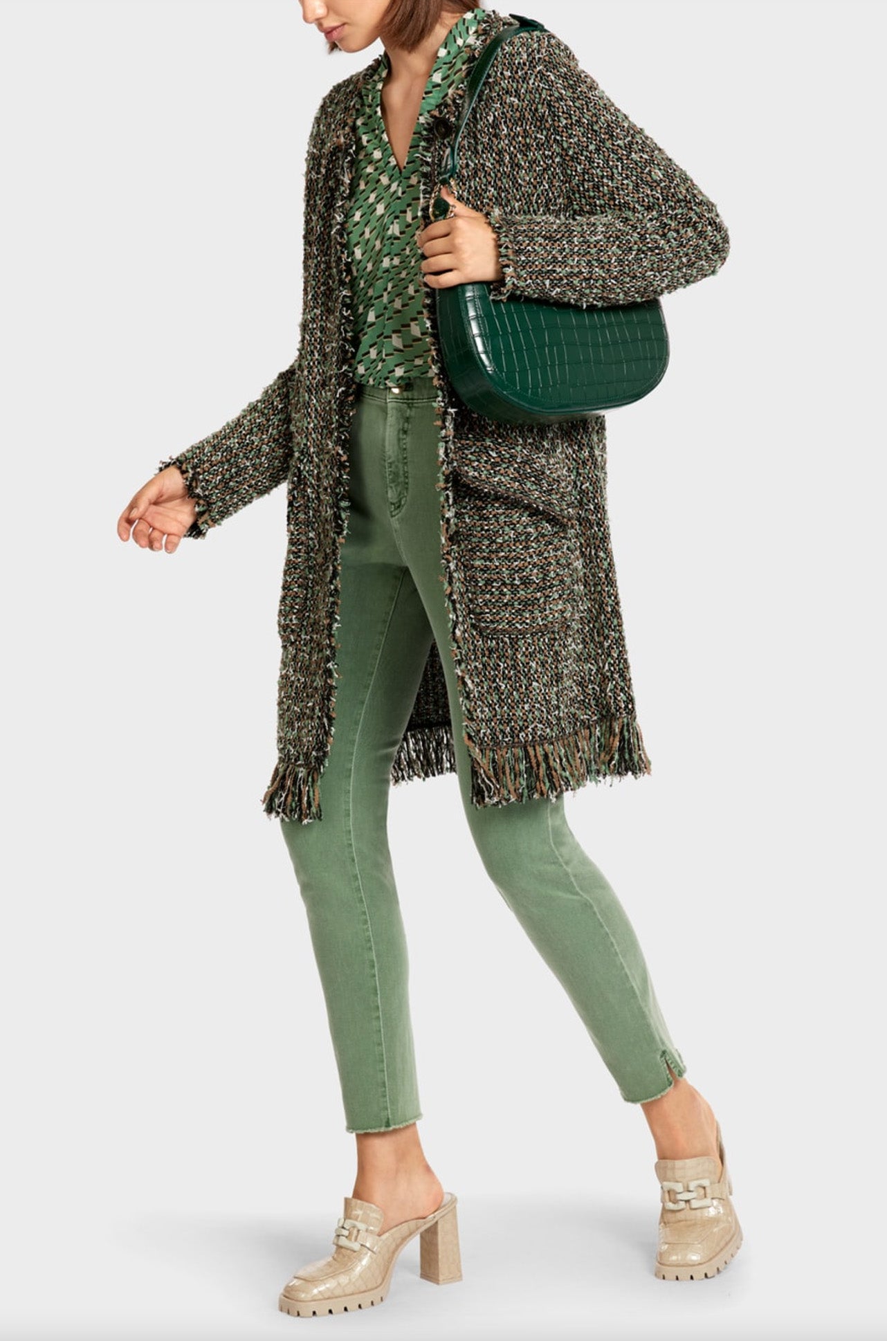Marc Cain - Frayed Edge Tweed Knit Coat