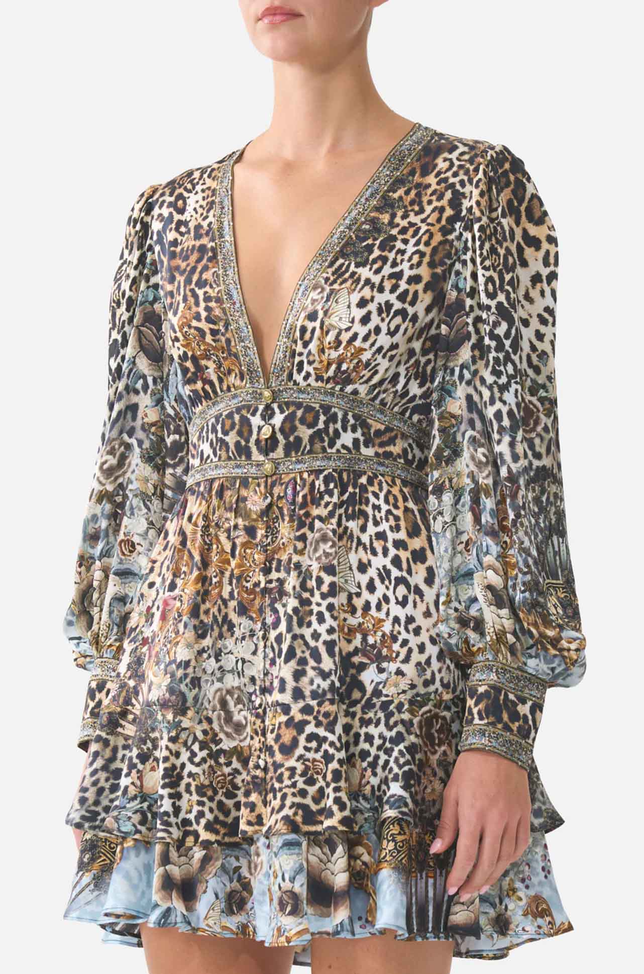 Camilla - Fiesta, Siesta, Repeat Button Front Frill Dress