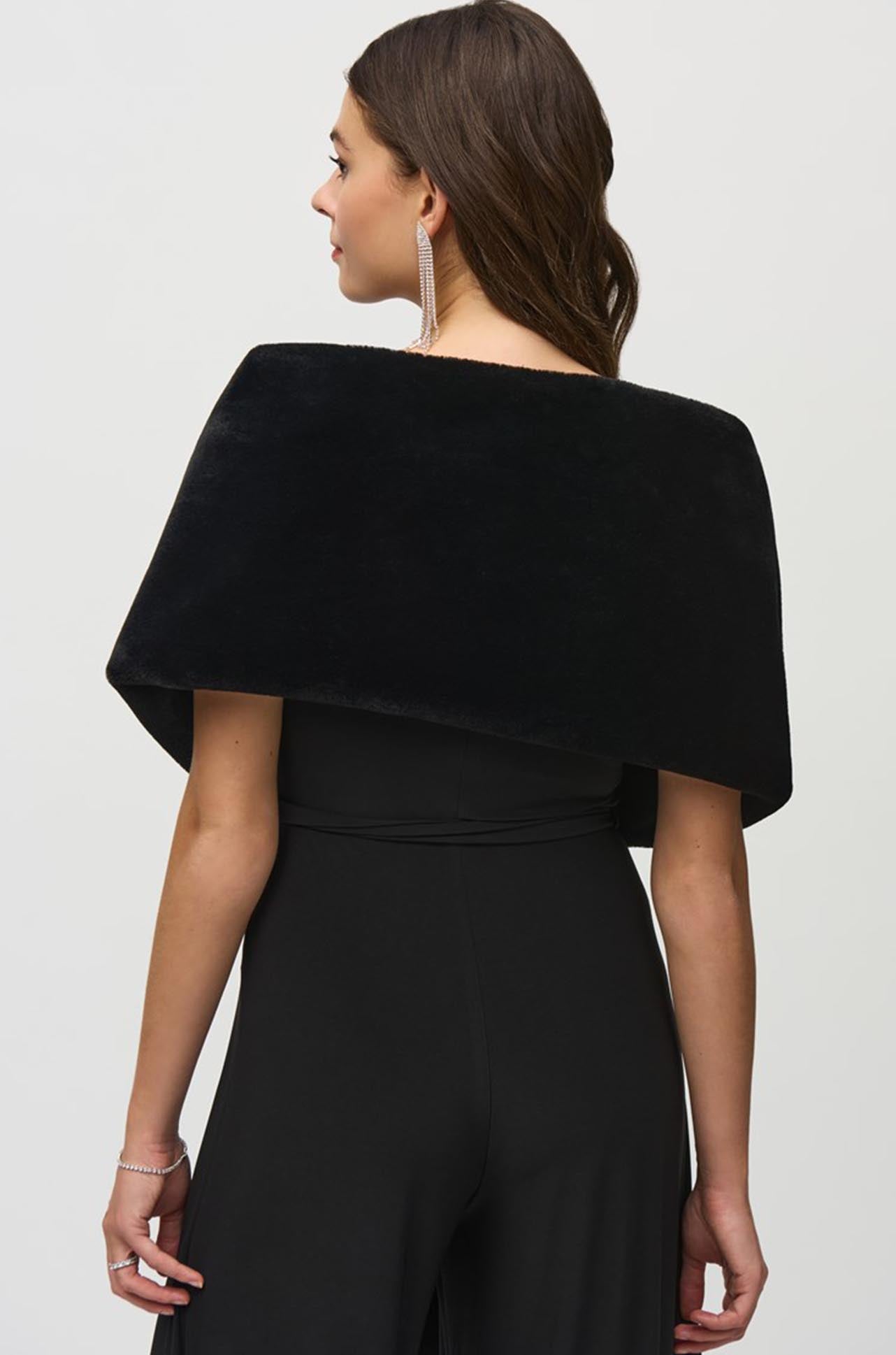 Joseph Ribkoff - Faux Fur Cover-Up w/ Rhinestone Loop