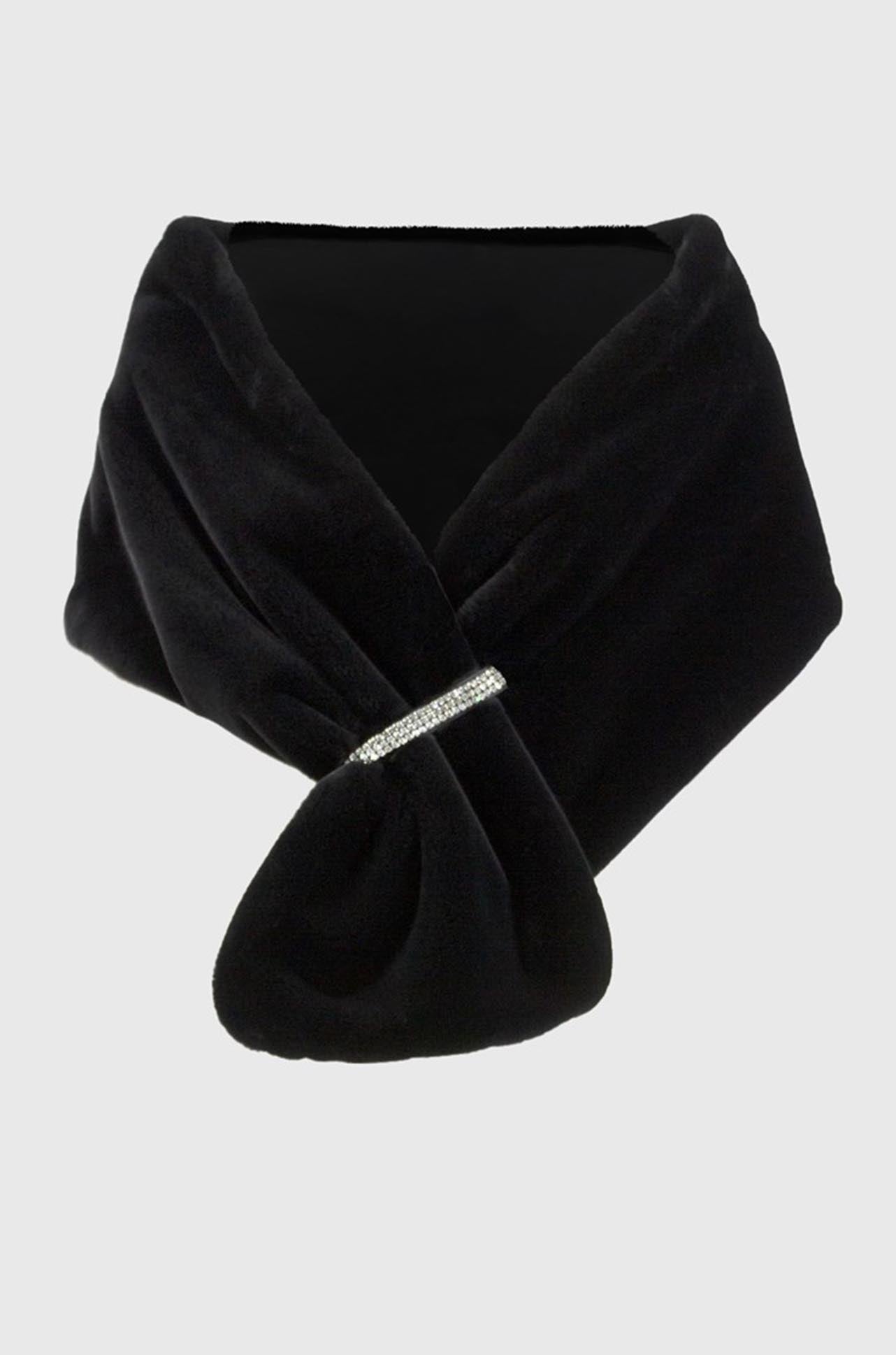 Joseph Ribkoff - Faux Fur Cover-Up w/ Rhinestone Loop