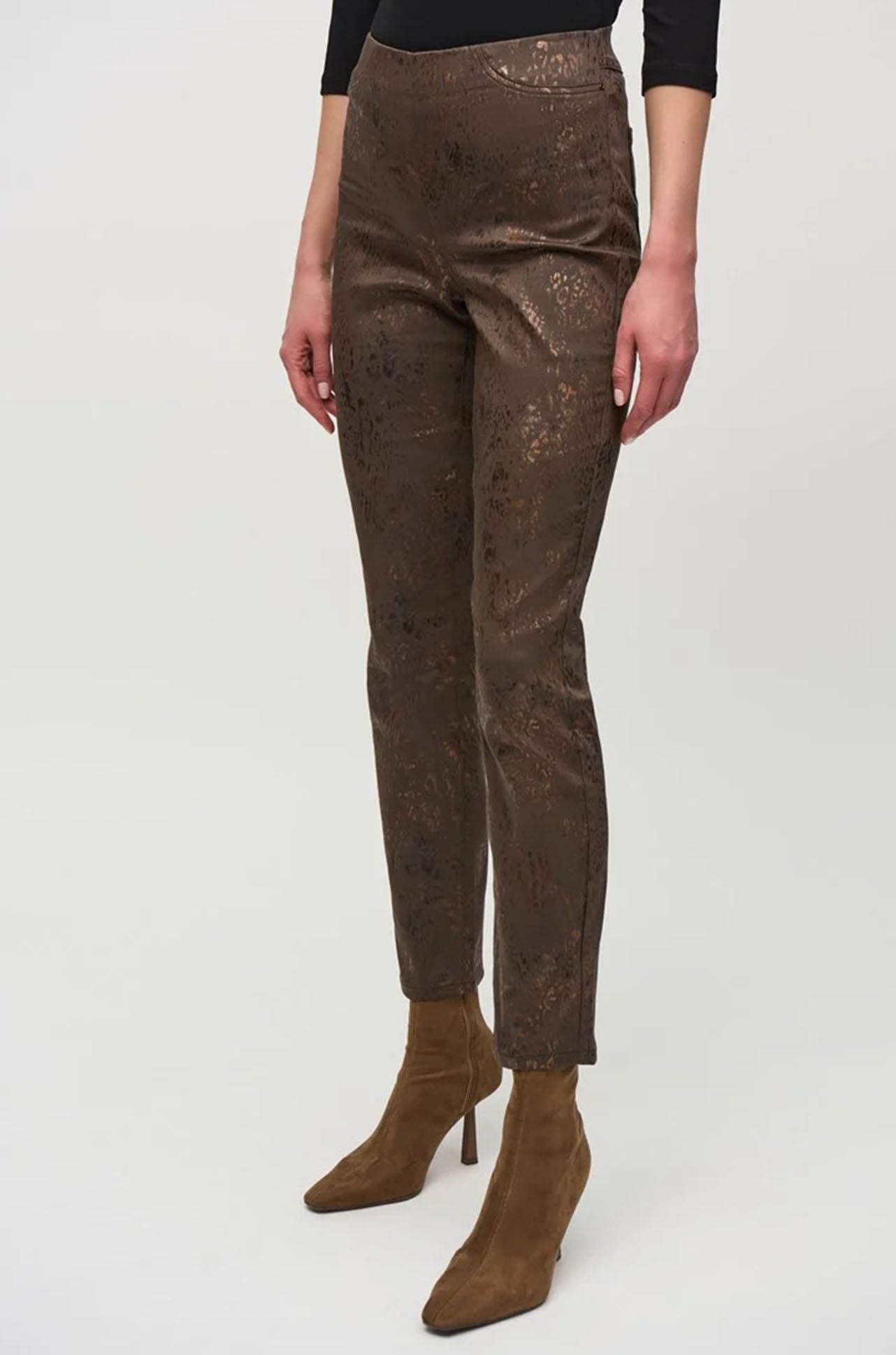 Joseph Ribkoff - Foiled Animal Classic Slim Denim Pants