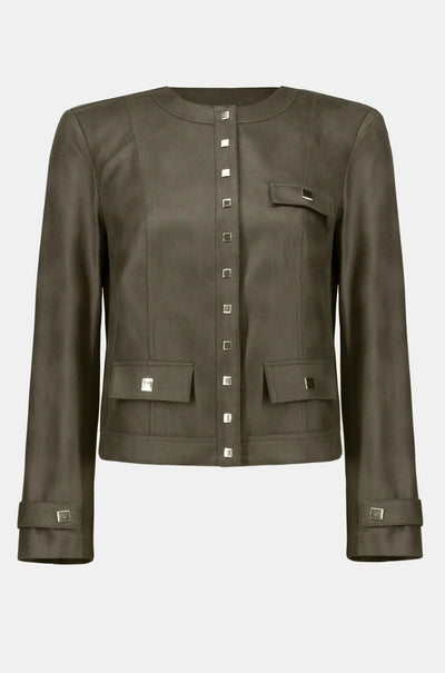 Joseph Ribkoff - Foiled Faux Suede Fitted Jacket