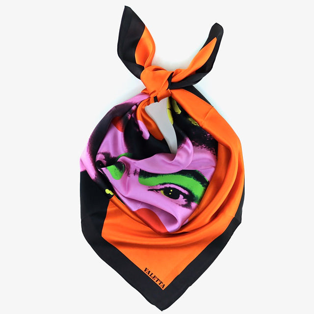 Valetta Silk Scarves - Frida Kalho Scarf in Orange
