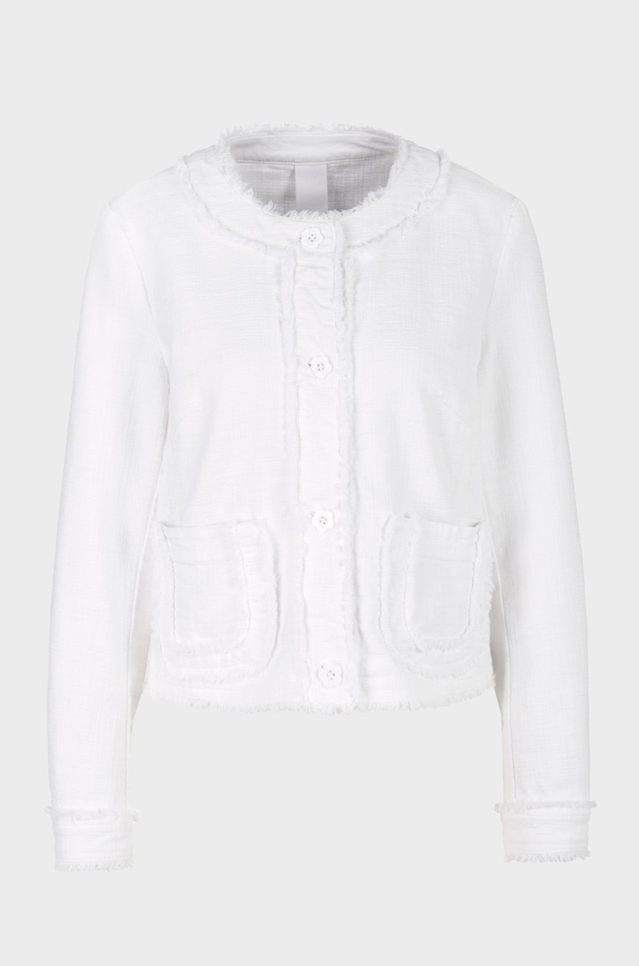 Marc Cain - Fringed Jacket with Floral Buttons