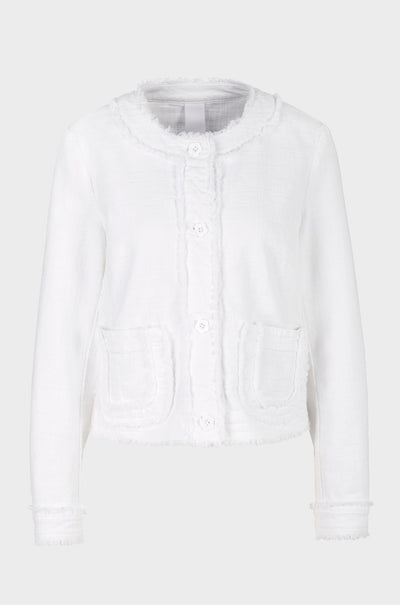 Marc Cain - Fringed Jacket with Floral Buttons