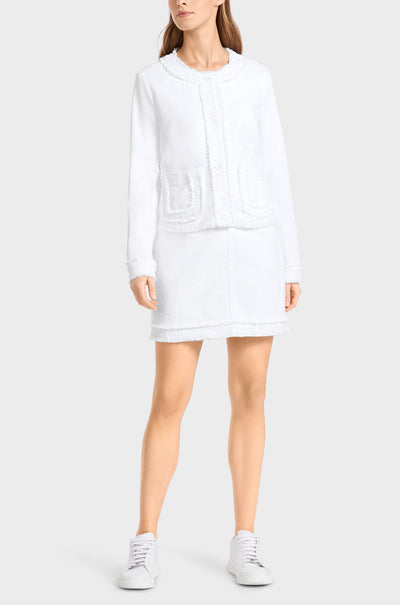 Marc Cain - Fringed Jacket with Floral Buttons