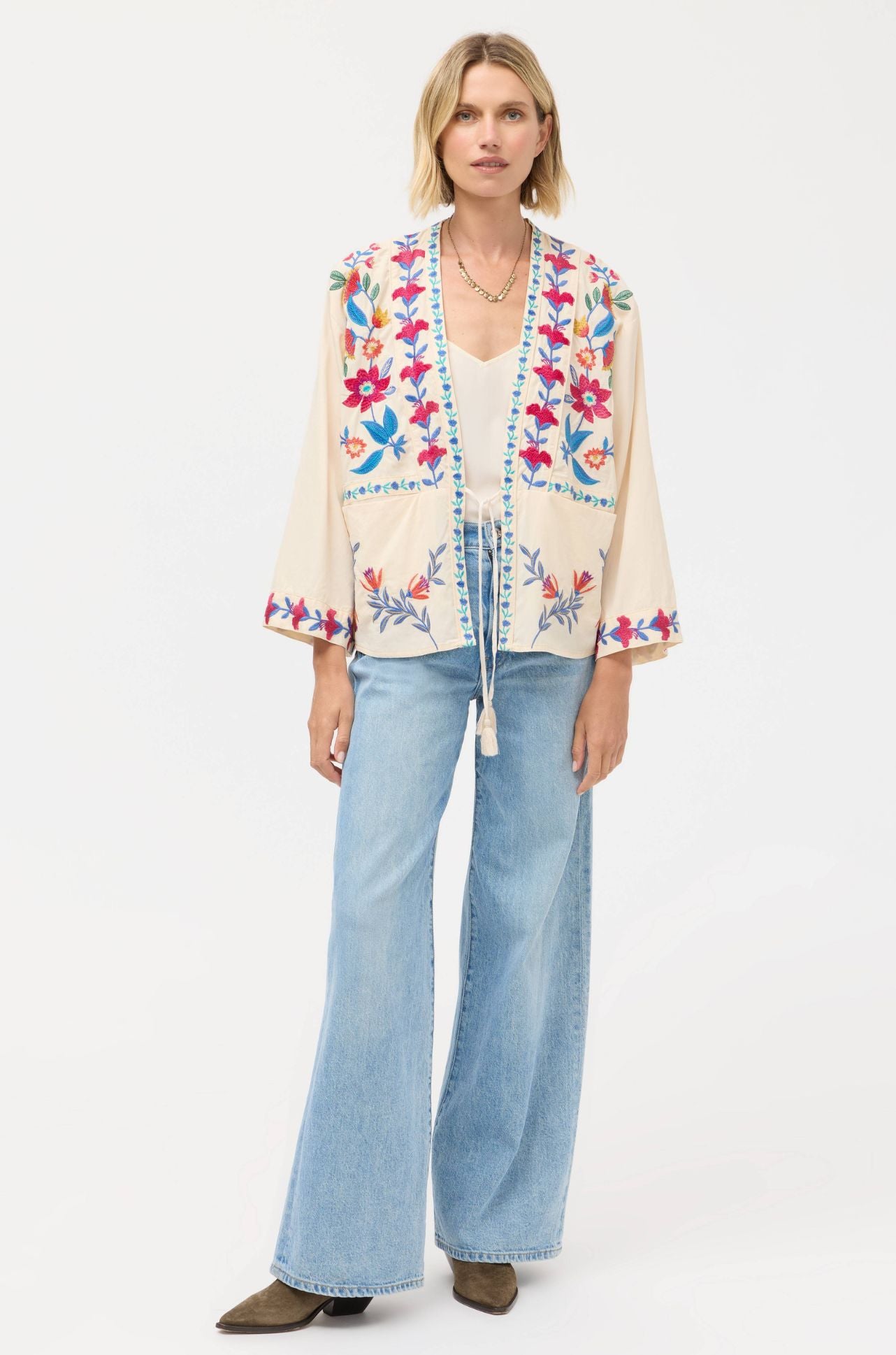 Johnny Was - Front Tie Patchwork Kimono in Elizabeth