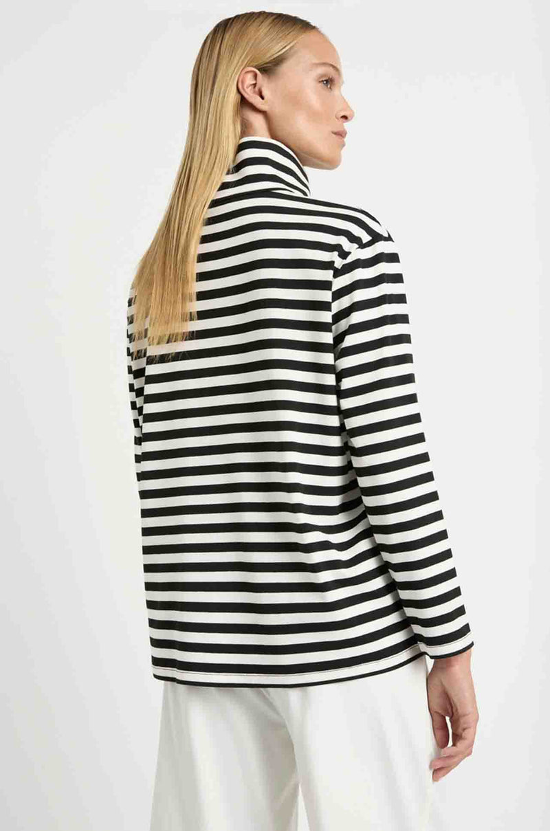 Mela Purdie - Half Zip Sweater in Bevel Stripe Knit