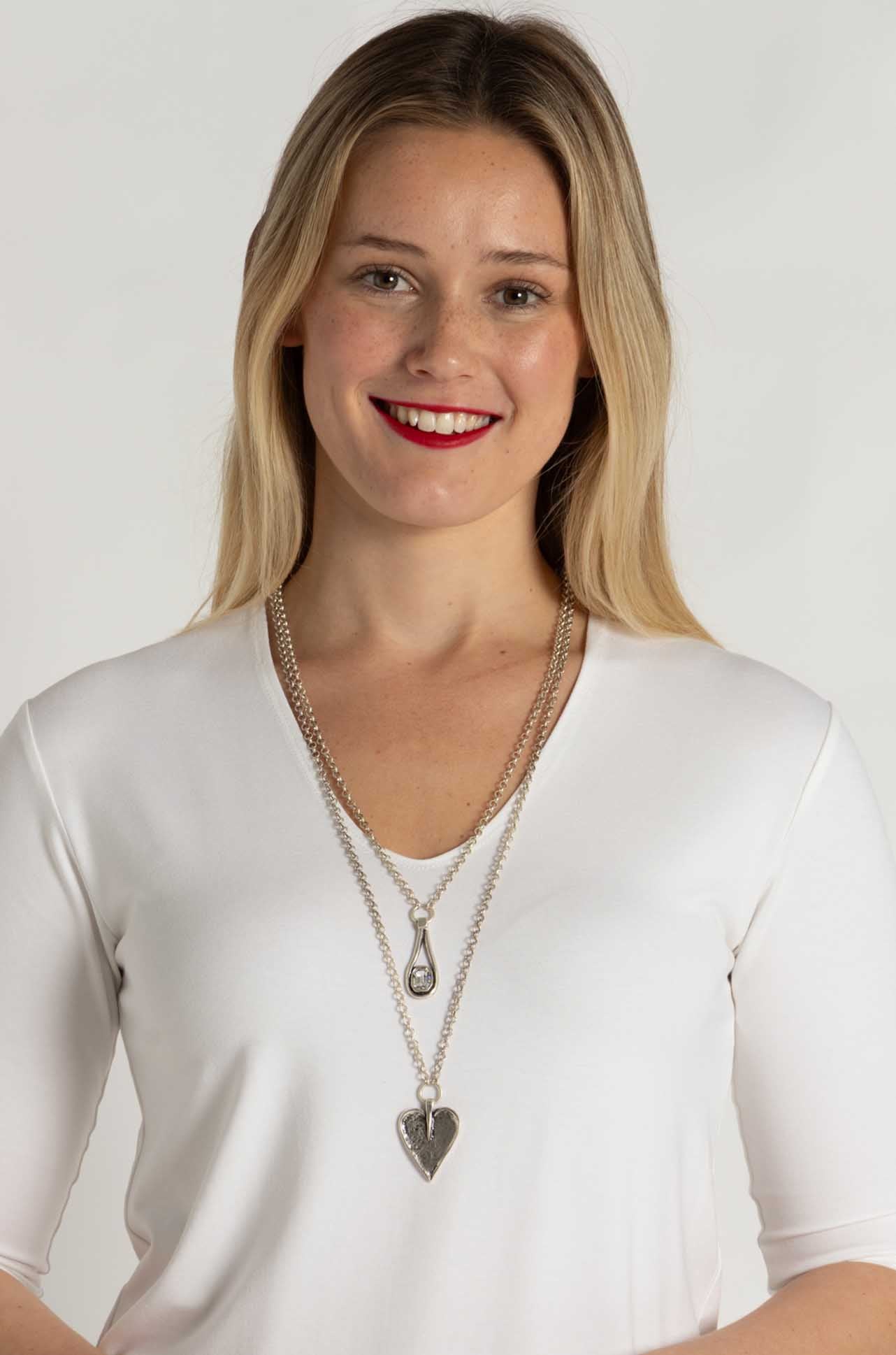 Pewter - Heart Necklace