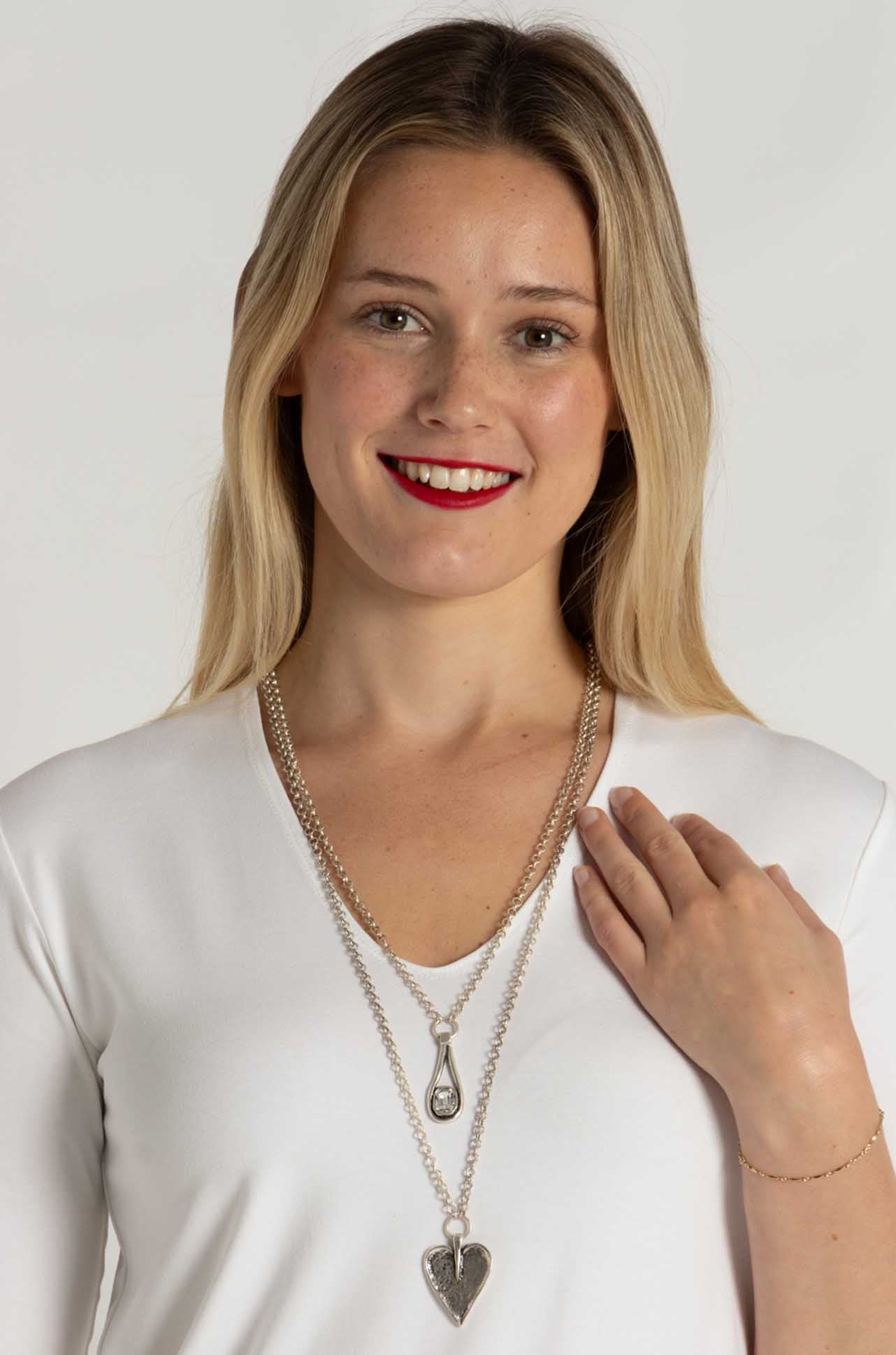 Pewter - Heart Necklace