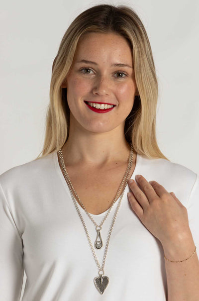 Pewter - Heart Necklace