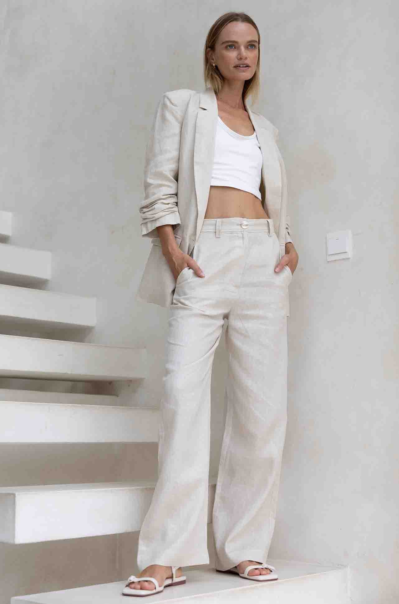 zoe kratzmann - herald pant in pebble