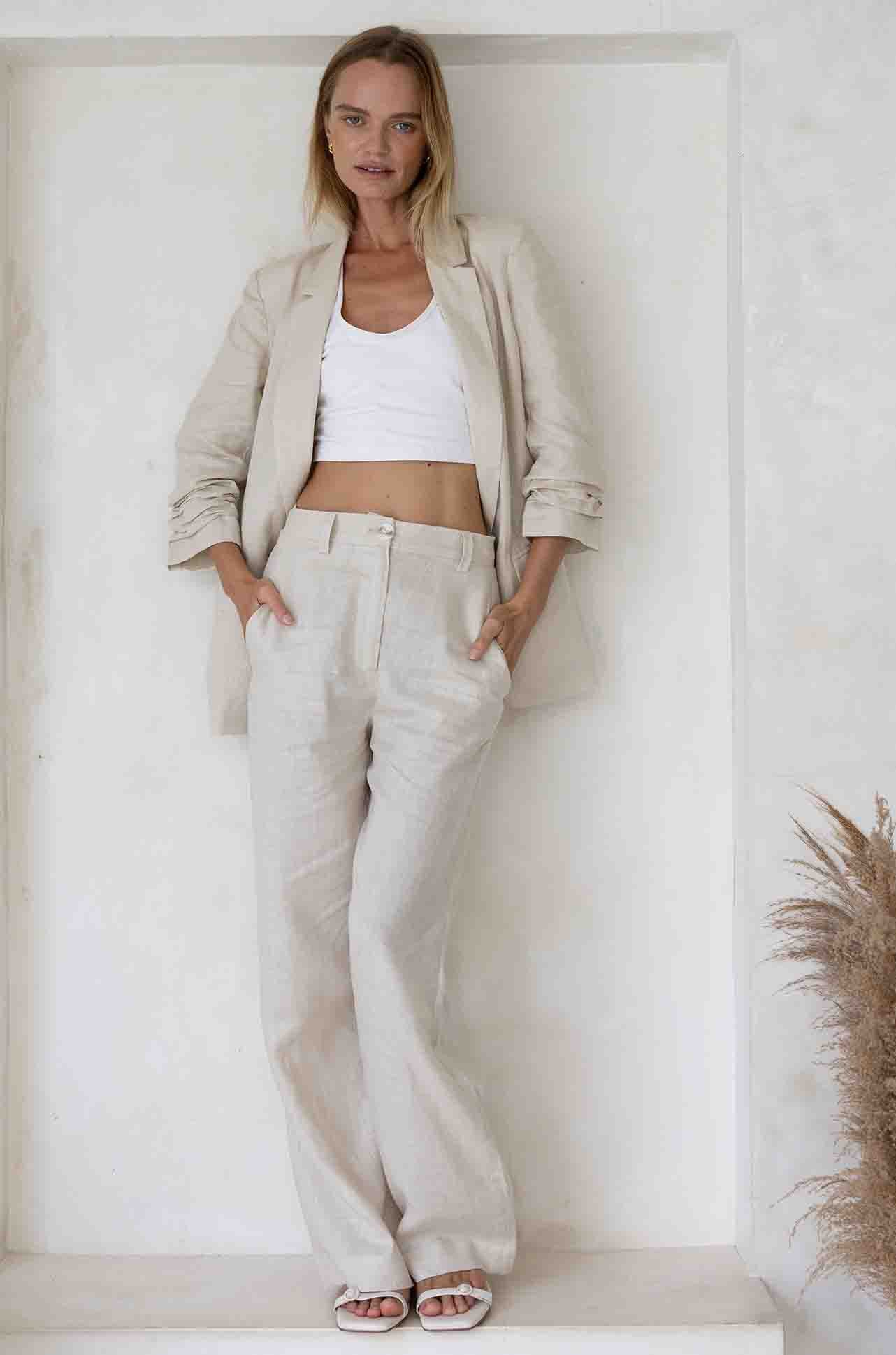 zoe kratzmann - herald pant in pebble