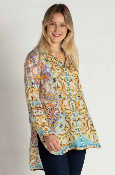 Johnny Was - Indy Tunic in Scroll Scarf Print