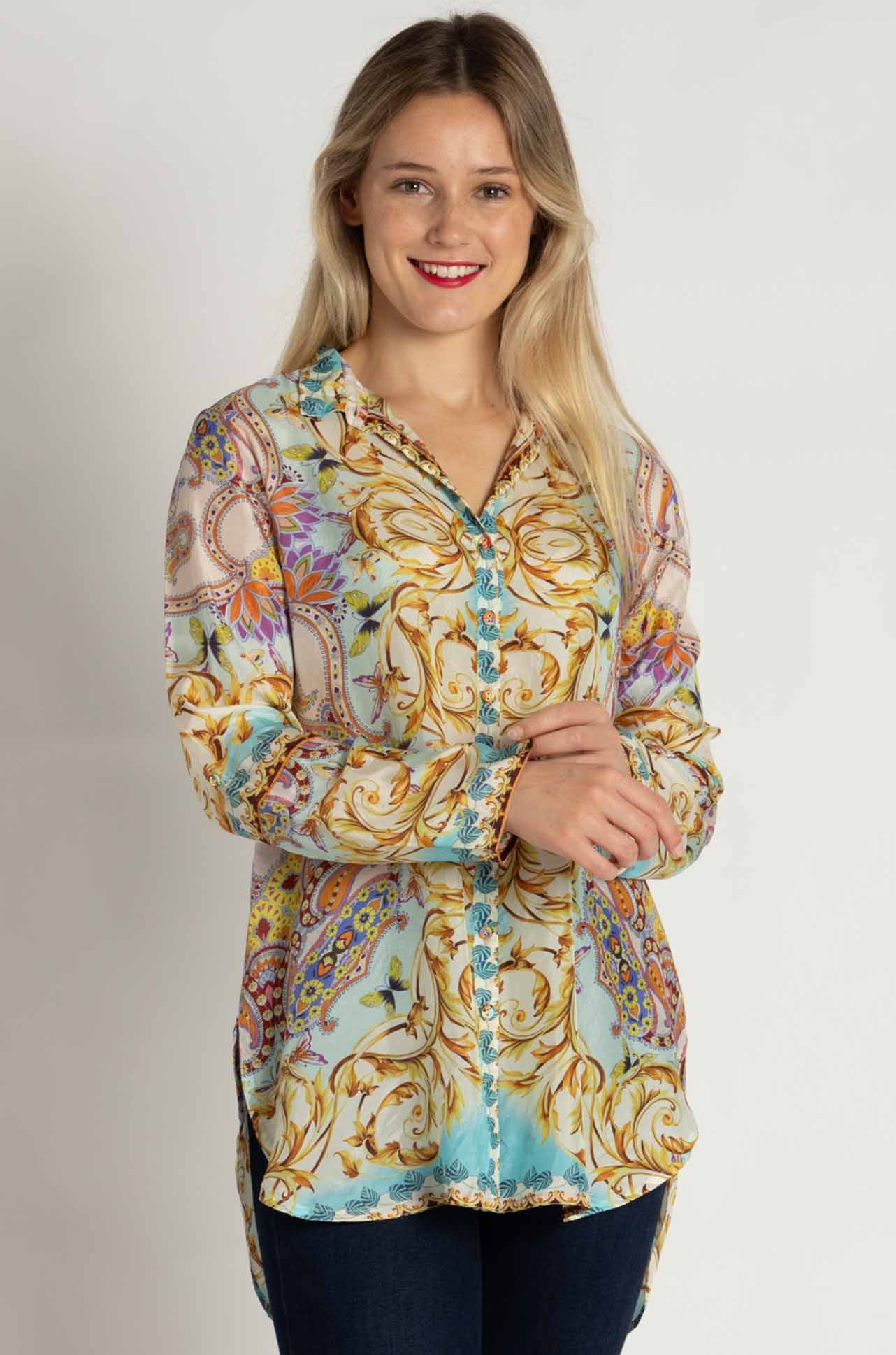 Johnny Was - Indy Tunic in Scroll Scarf Print