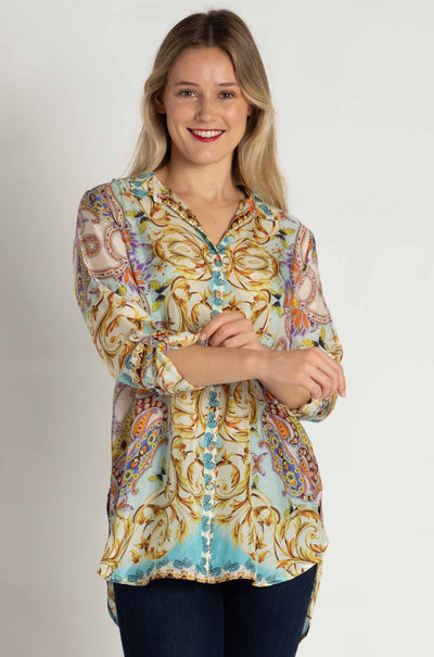 Johnny Was - Indy Tunic in Scroll Scarf Print