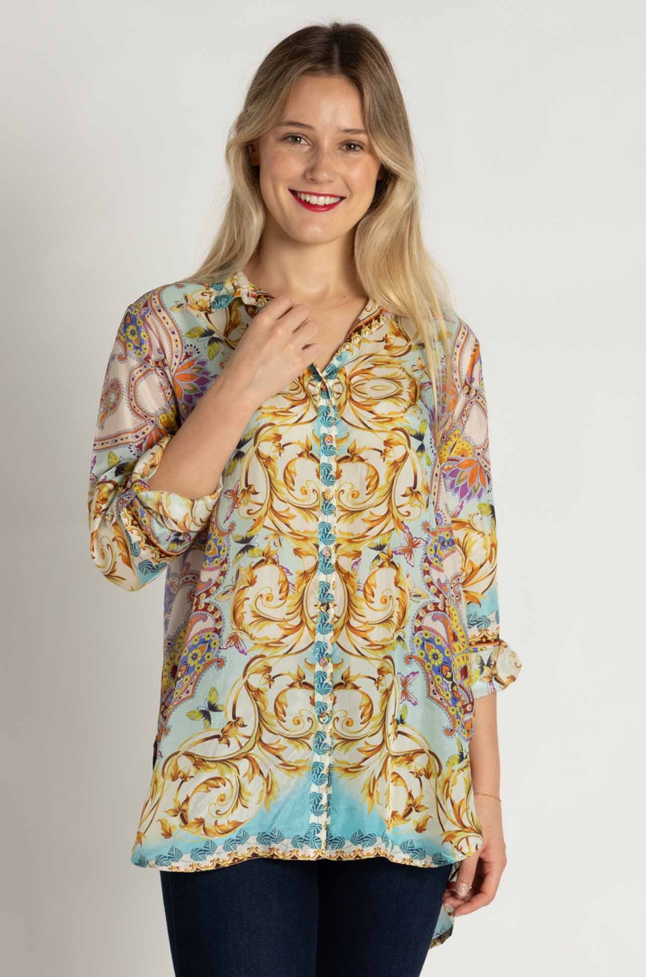 Johnny Was - Indy Tunic in Scroll Scarf Print
