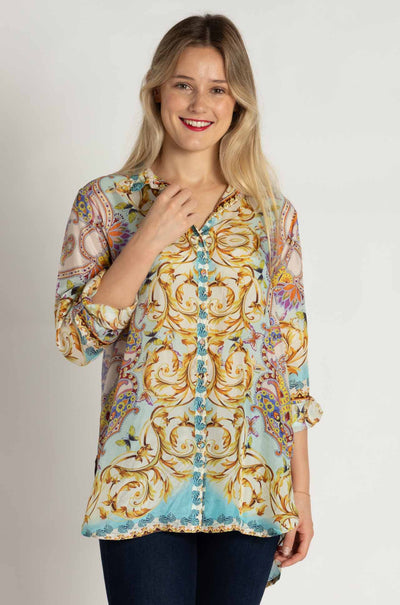 Johnny Was - Indy Tunic in Scroll Scarf Print