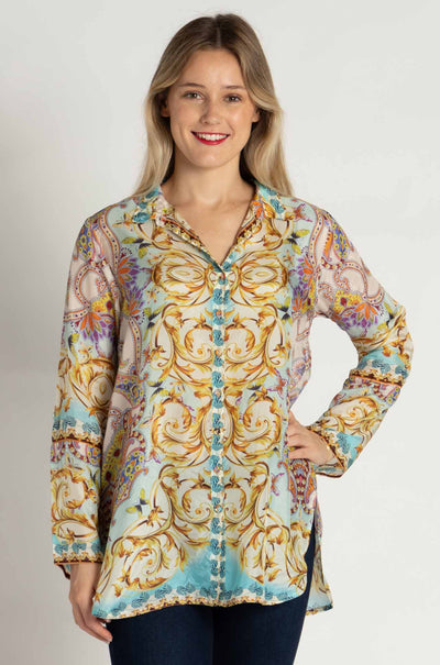 Johnny Was - Indy Tunic in Scroll Scarf Print