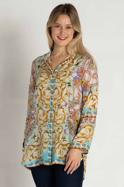 Johnny Was - Indy Tunic in Scroll Scarf Print