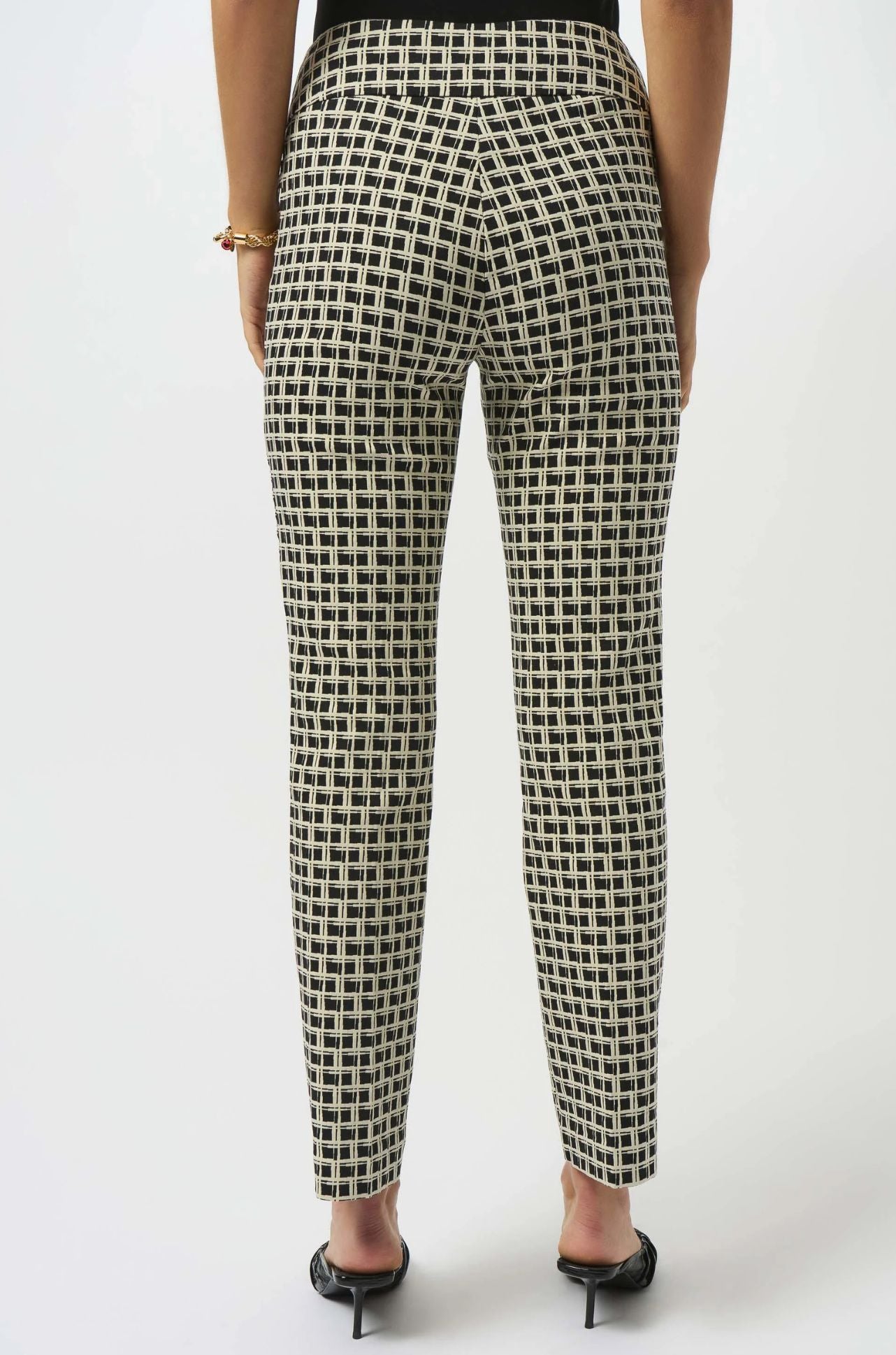 Joseph Ribkoff - Jacquard Geometric Print Straight Pull On Pants