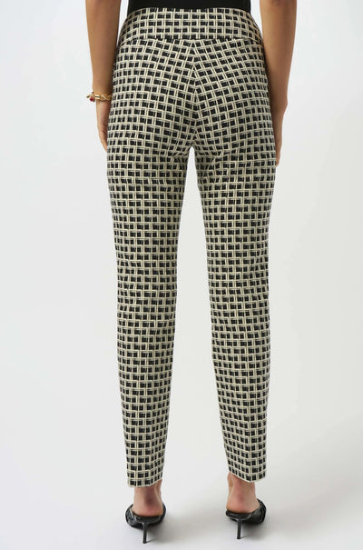 Joseph Ribkoff - Jacquard Geometric Print Straight Pull On Pants