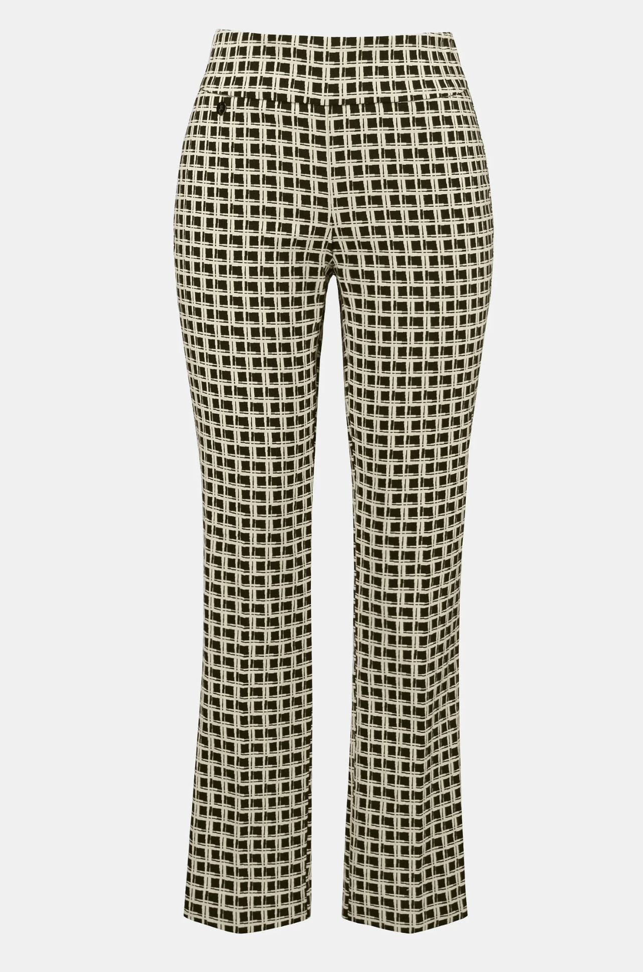 Joseph Ribkoff - Jacquard Geometric Print Straight Pull On Pants