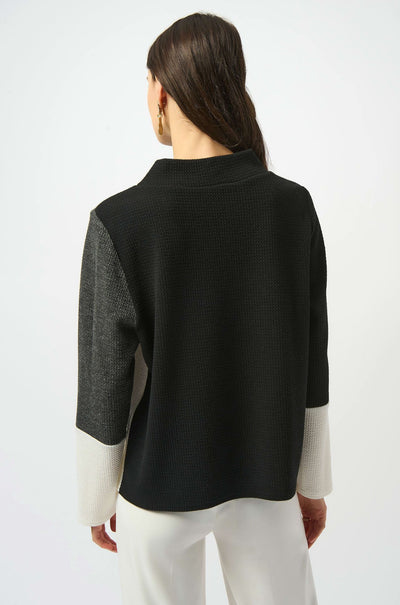 Joseph Ribkoff - Jacquard Knit Colour Block Boxy Top