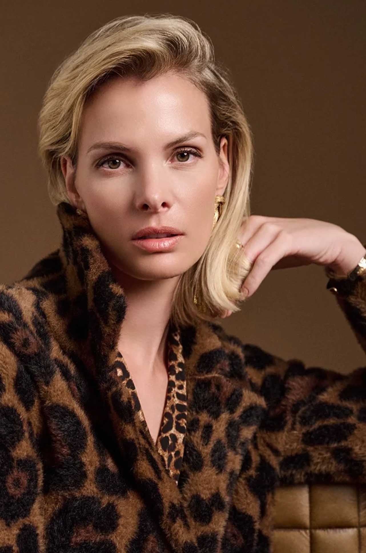 Joseph Ribkoff - Jacquard Sweater Animal Print Coat