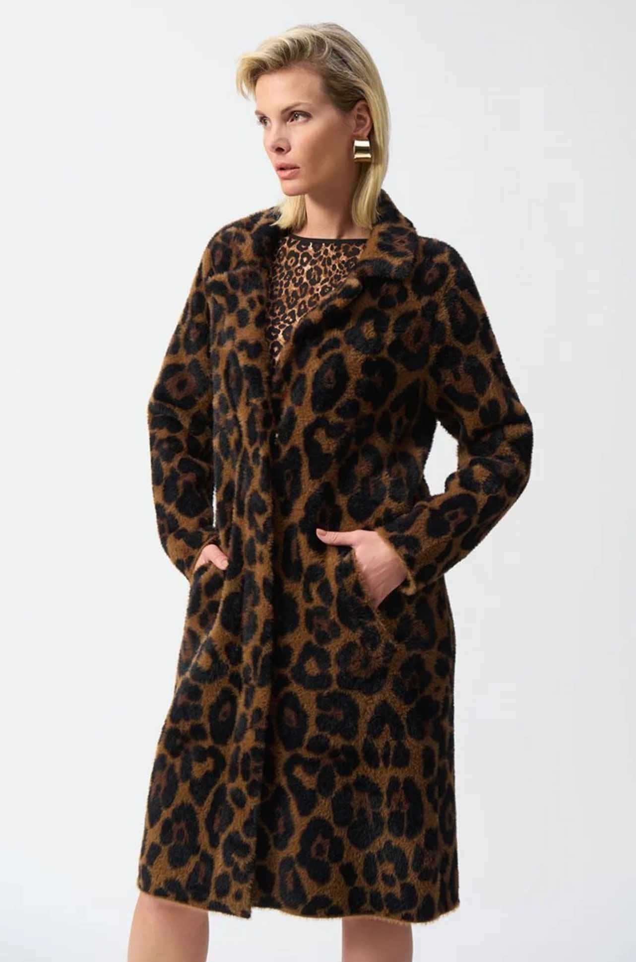 Joseph Ribkoff - Jacquard Sweater Animal Print Coat