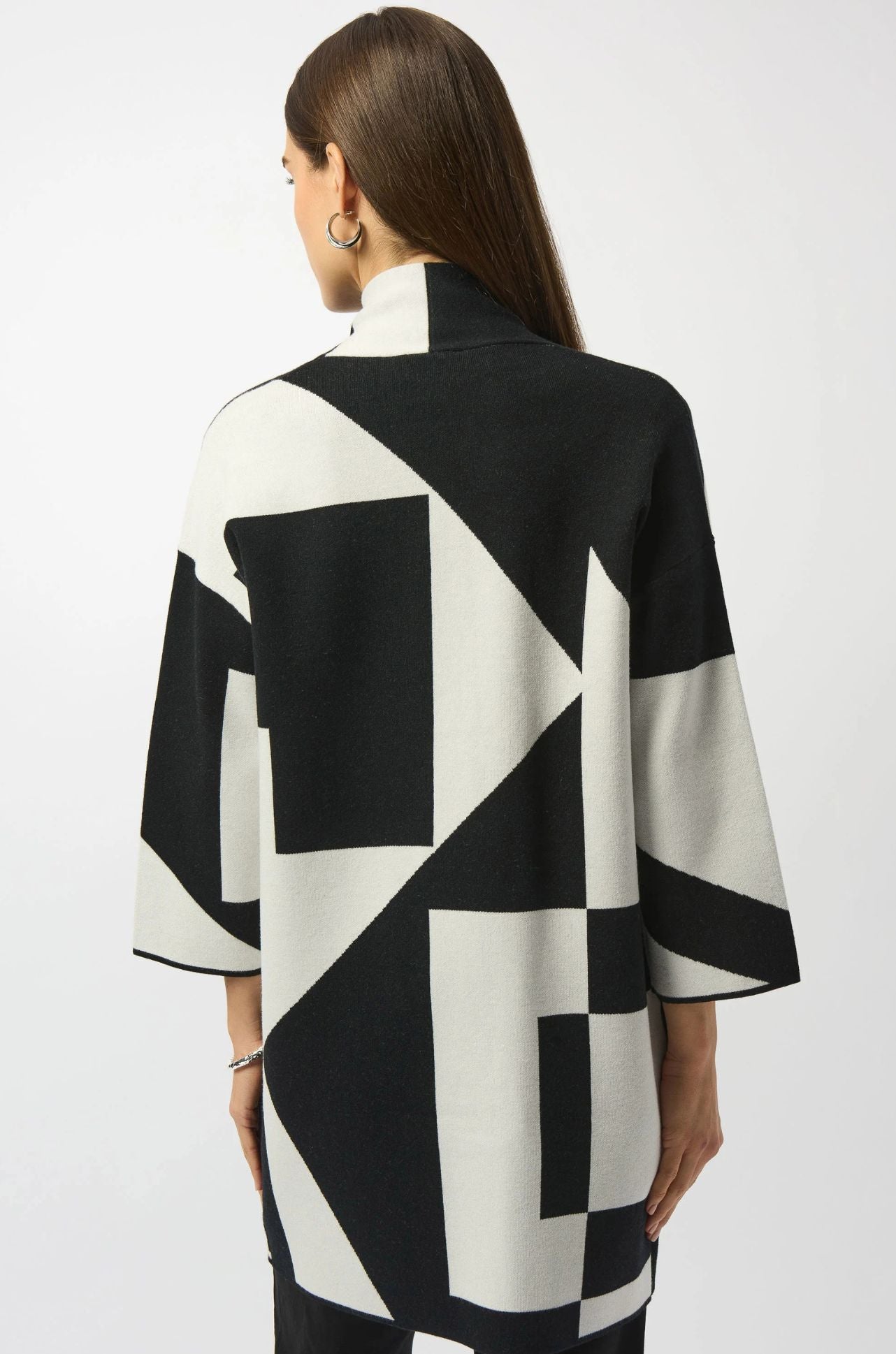 Joseph Ribkoff - Jacquard Sweater Knit Colour Block Cover Up