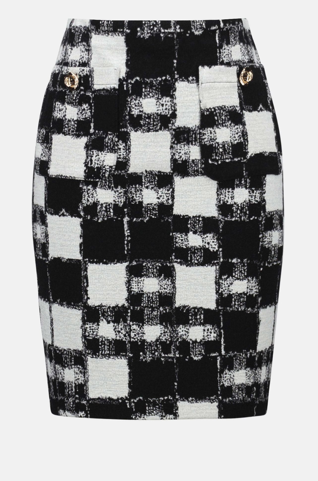 Joseph Ribkoff - Jacquard Sweater Plaid Print Pull On Skirt