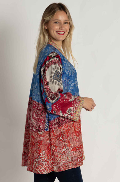 Johnny Was - Jade Reversible Kimono in Myna Scarf Print