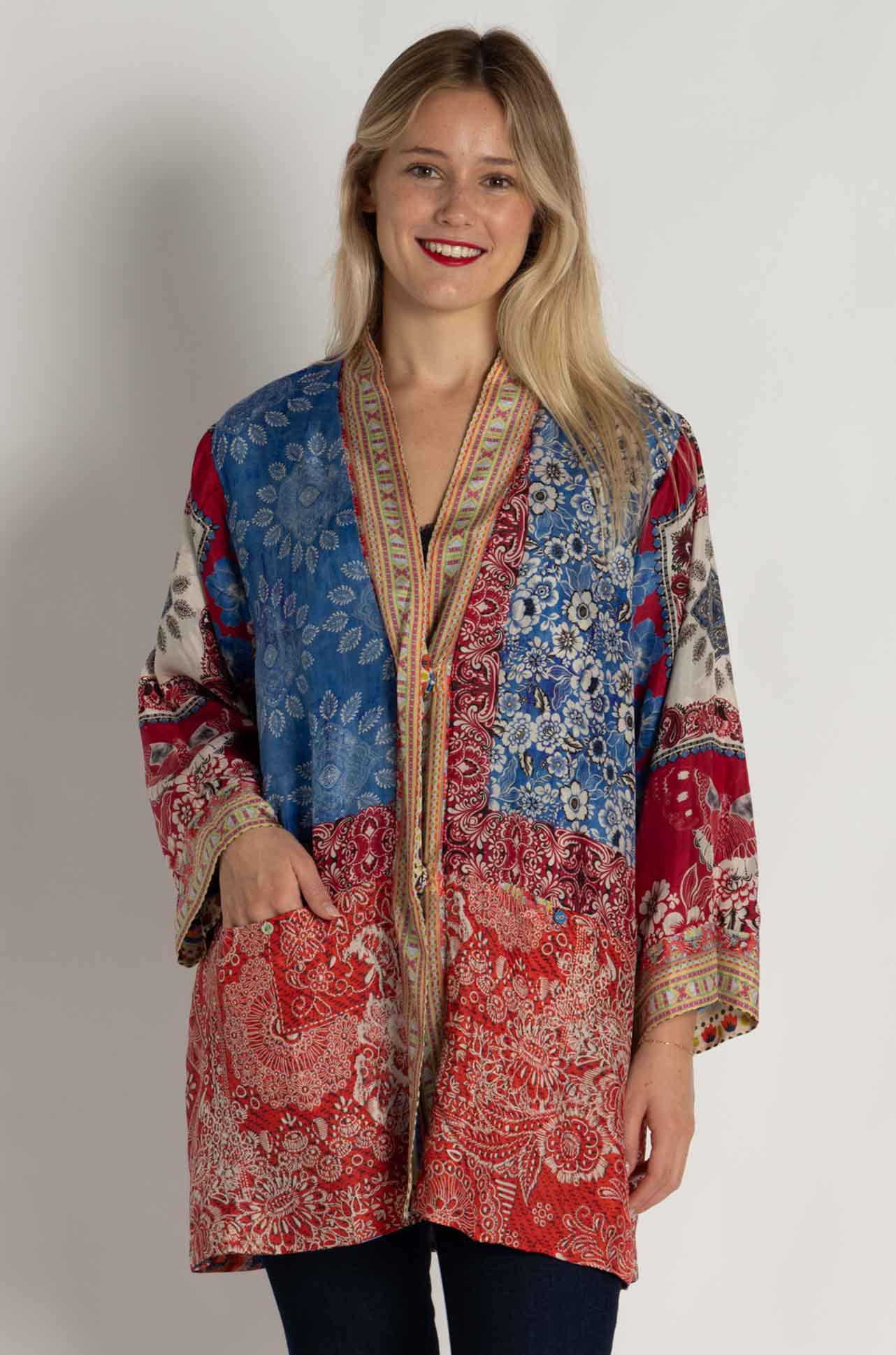 Johnny Was - Jade Reversible Kimono in Myna Scarf Print