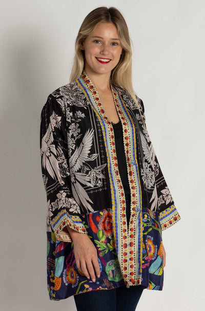 Johnny Was - Jade Reversible Kimono in Myna Scarf Print